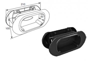 Универсальная ручка и ступенька из ПВХ с логотипом DoorHan DH25132LG