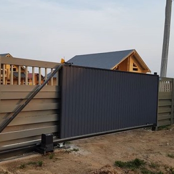 DoorHan ворота откатные серого цвета 3500x2400